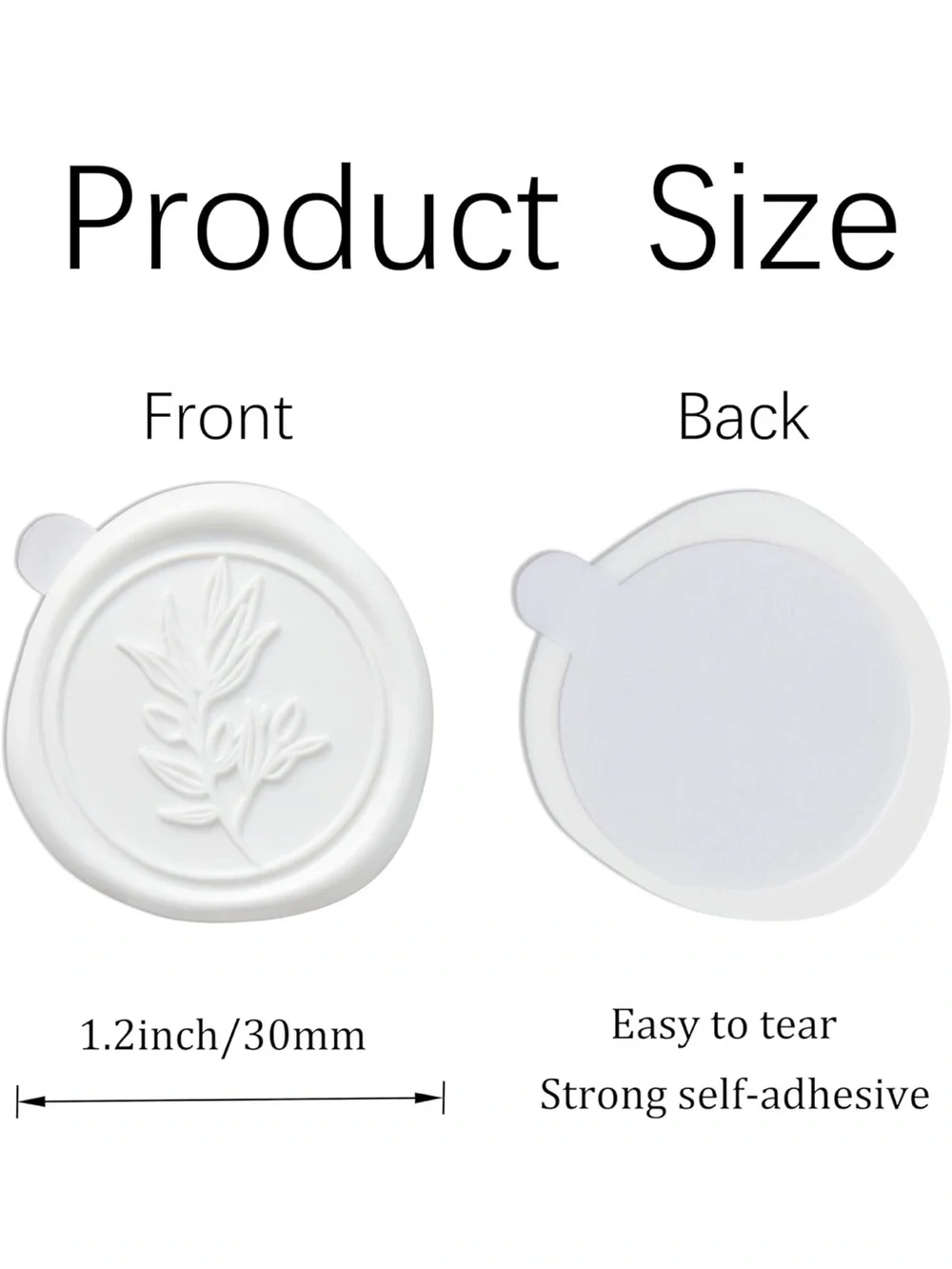 PONATIA White Wax Seal Stickers - 50 Pcs Self- Adhesive